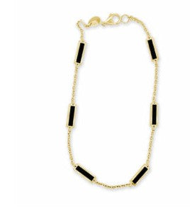 Black Onyx Station Bracelet