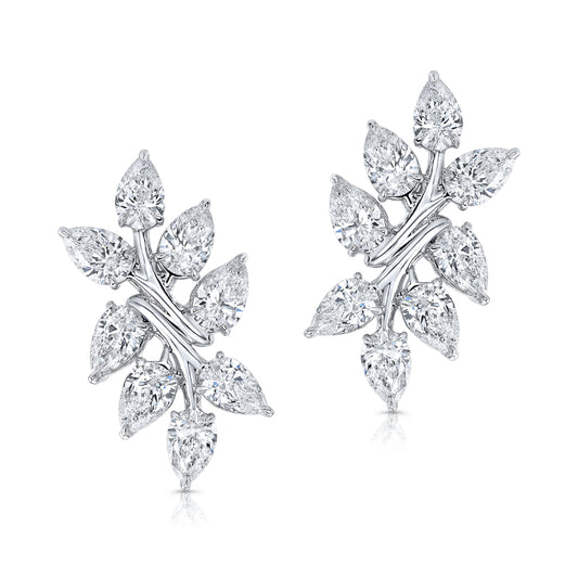 Diamond Branch Motif Earrings