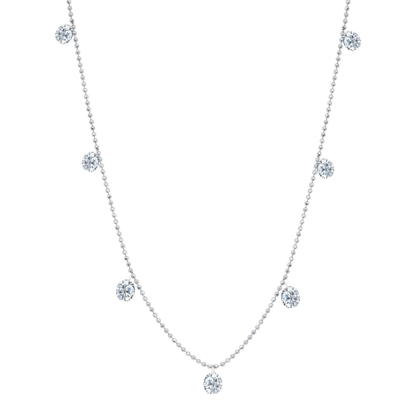 Floating Collection Diamond Dangle Station Necklace