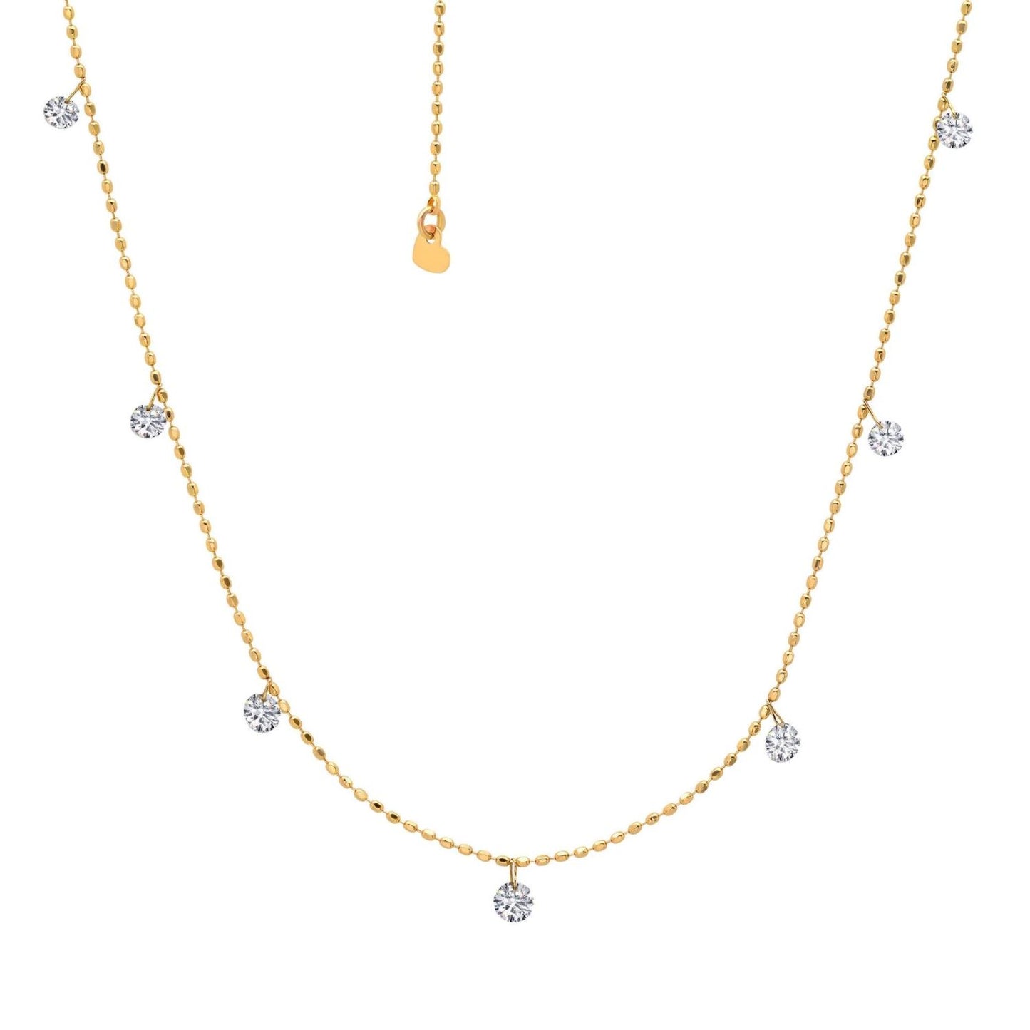 Floating Collection Diamond Dangle Station Necklace