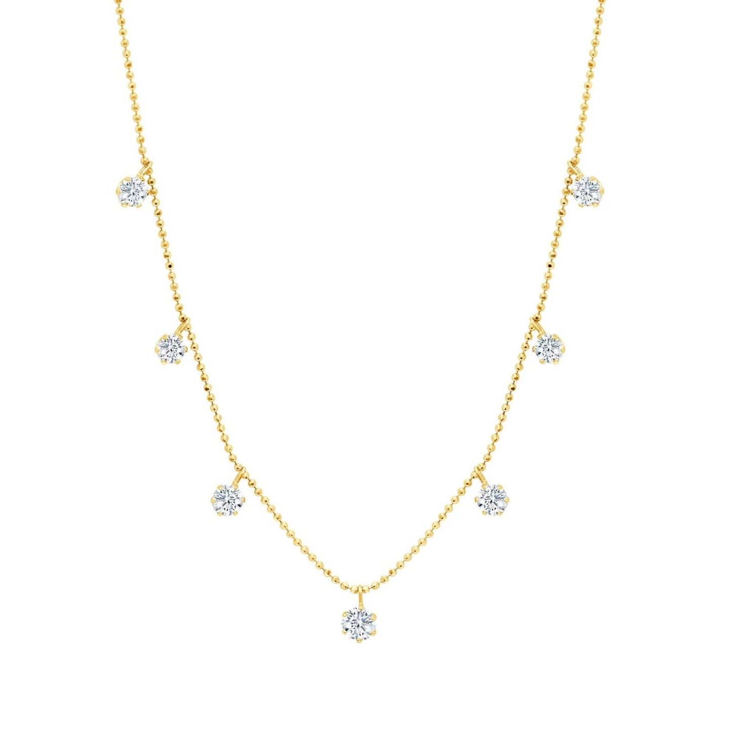 Floating Collection Diamond Dangle Station Necklace