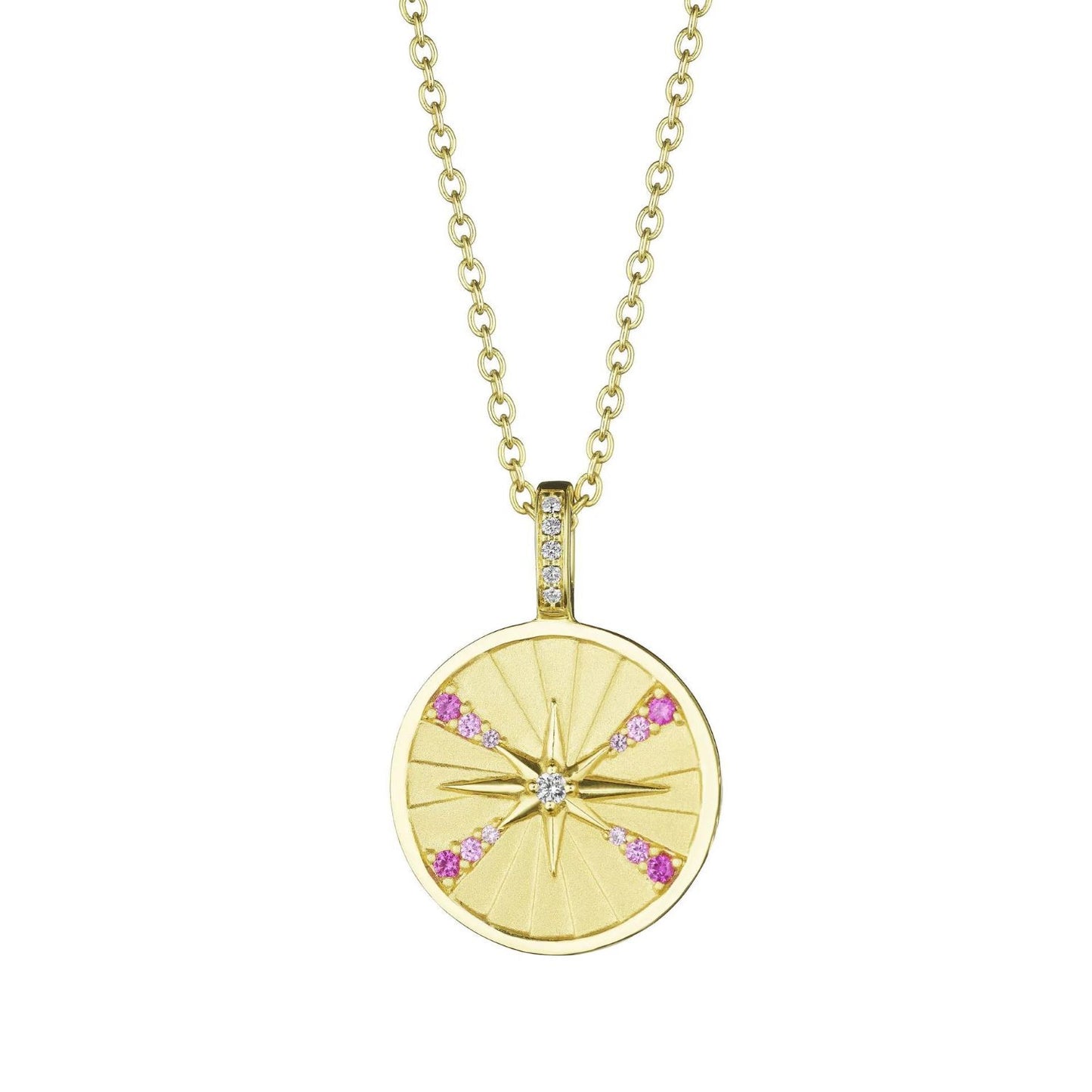Starburst Collection Pink Sapphire Medallion Necklace