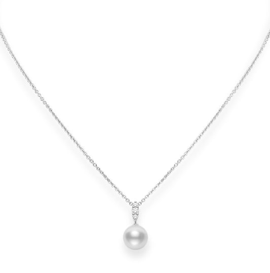 Morning Dew Collection White South Sea Pearl & Diamond Pendant