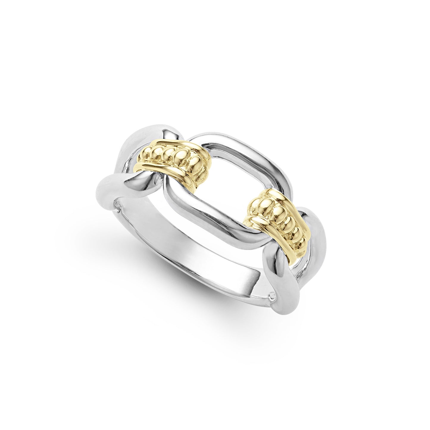 Signature Caviar Collection Two-Tone Link Ring