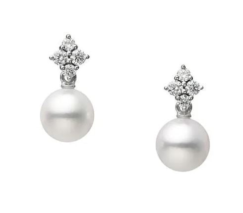 Classic Collection Akoya & Diamond Pearl Earrings