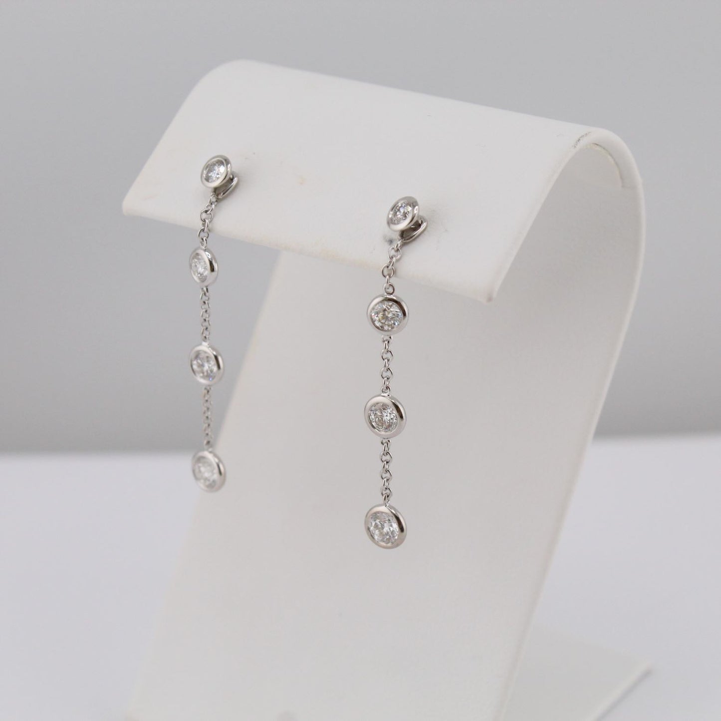 Diamond Dangle Station Earrings