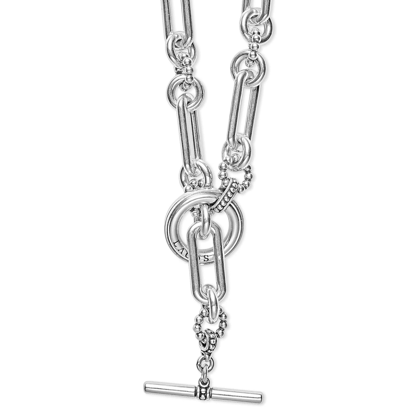 Signature Caviar Collection Silver Link Necklace