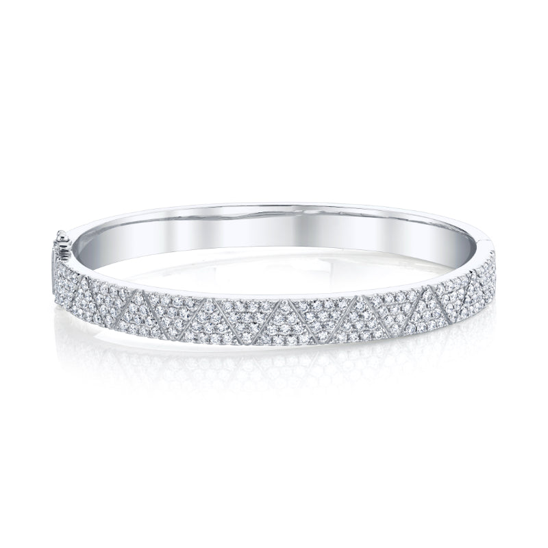 Diamond Zig Zag Bangle Bracelet