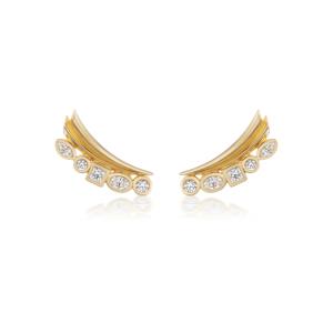 Monroe Winged Bezel Studs