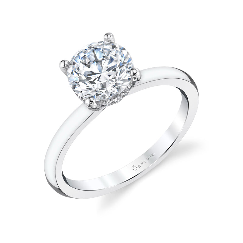 Joanna Round Cut Solitaire Hidden Halo Mounting
