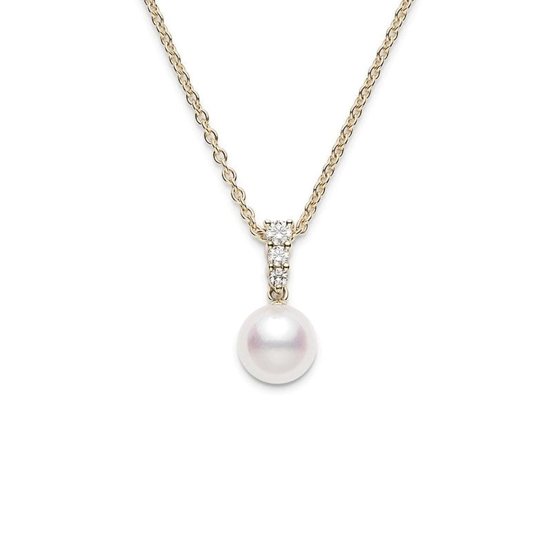 Morning Dew Collection Akoya Pearl & Diamond Necklace