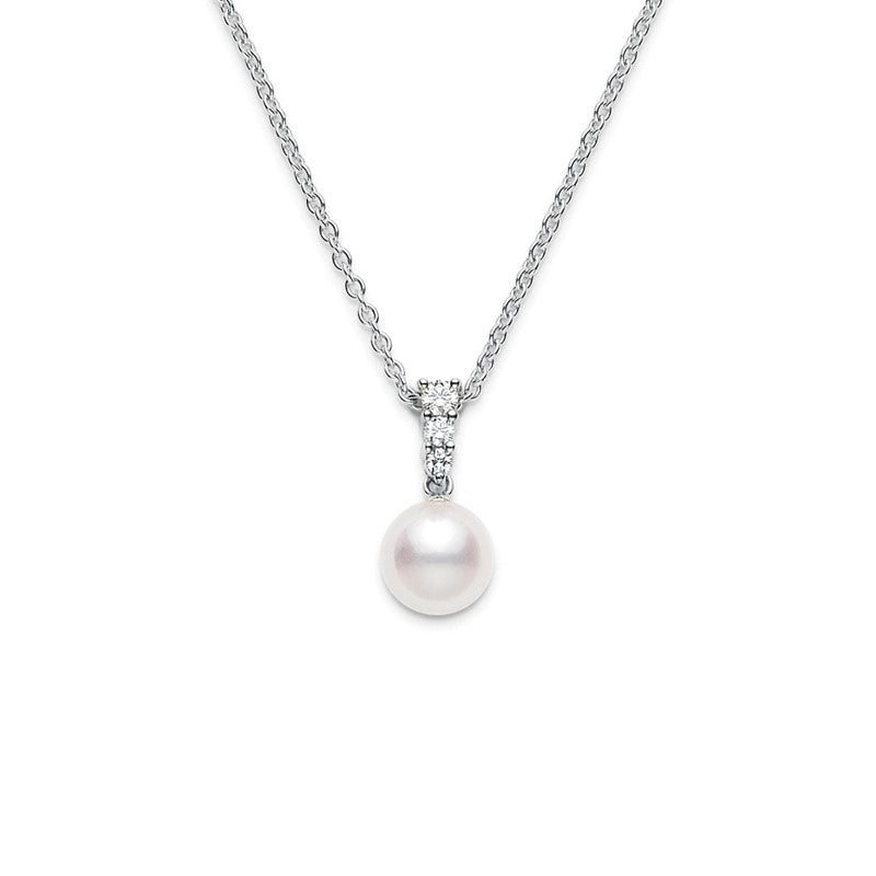 Morning Dew Collection Akoya Pearl & Diamond Necklace