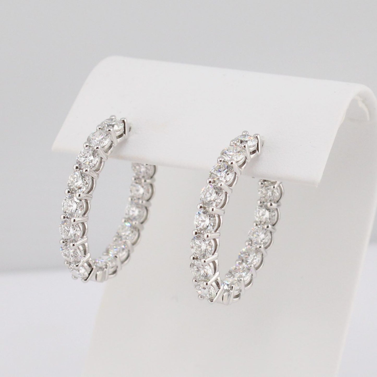 Diamond Oval Shape Inside Outside Hoops