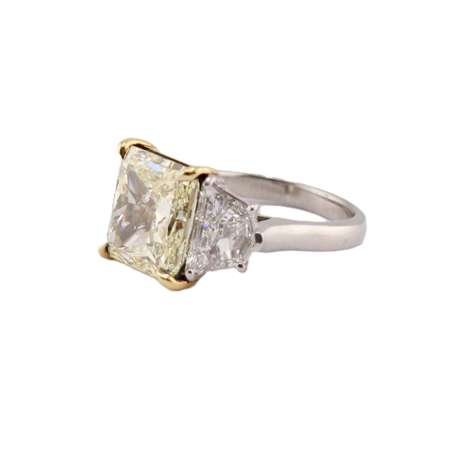 Custom Designed Fancy Light Yellow Diamond Three-Stone Ring