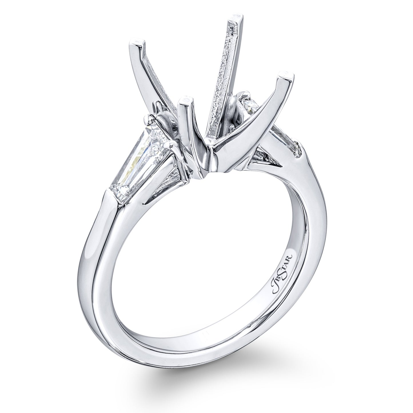 Engagement Ring Mounting for a Round Diamond Center