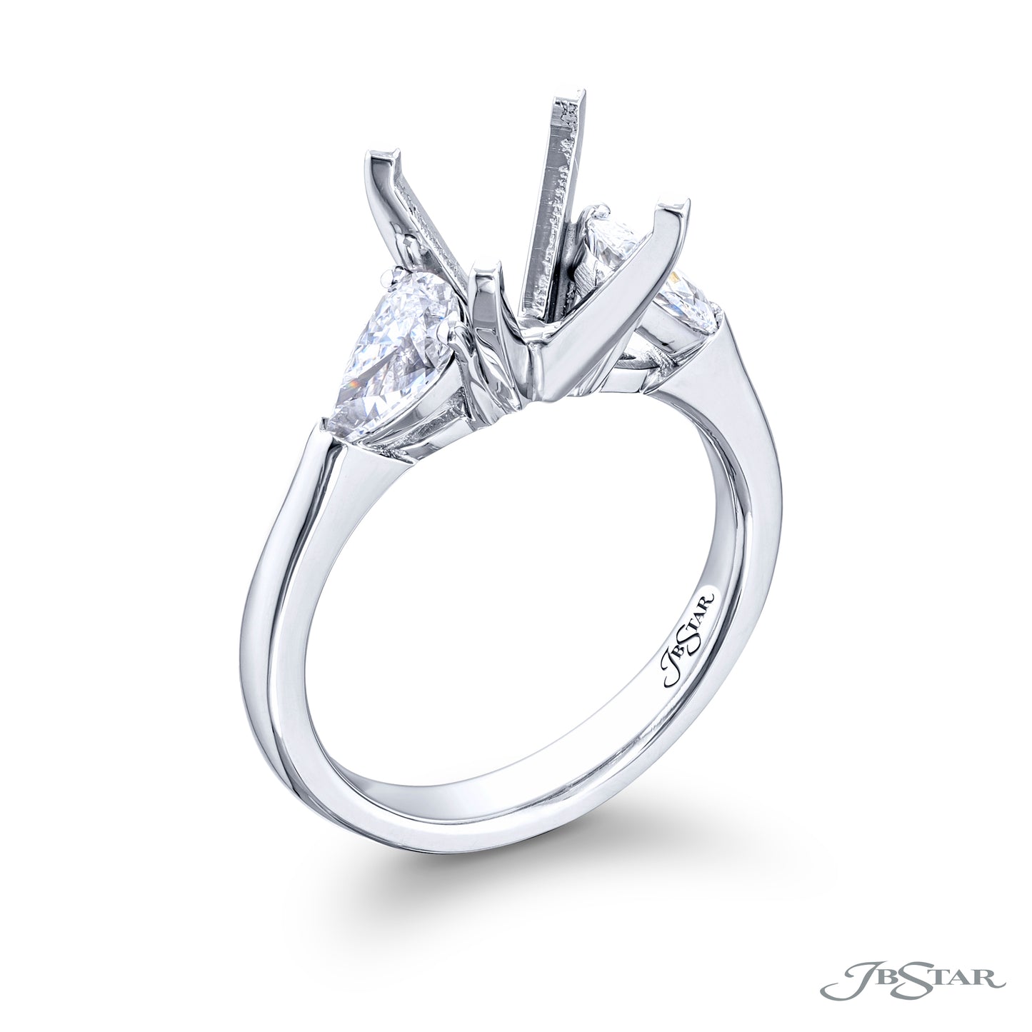 Mounting with Pear Shape Side Stones