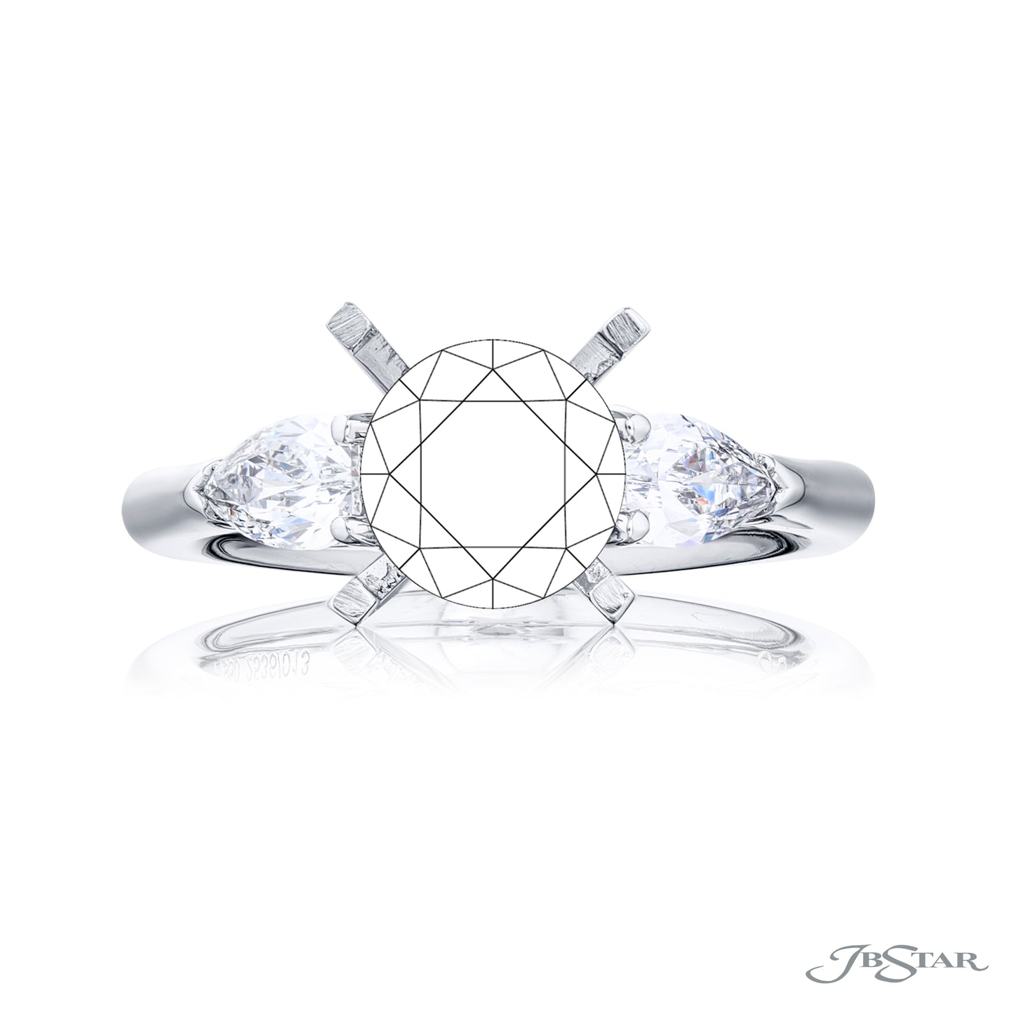 Mounting with Shield Side Stones