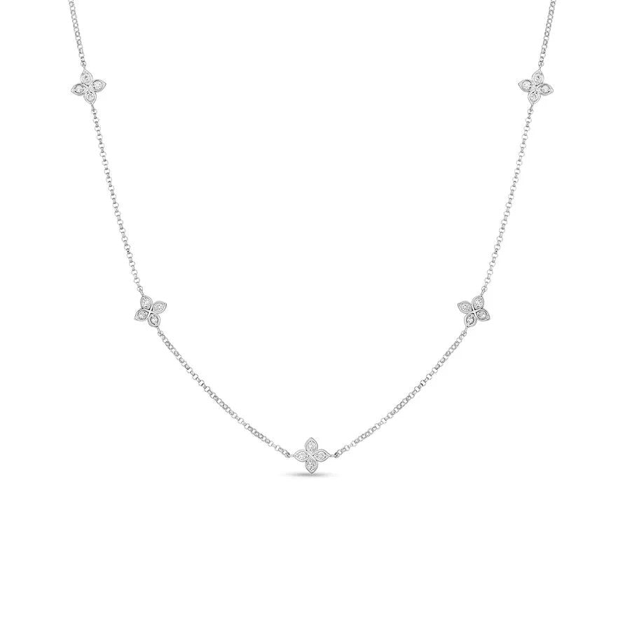 Love By the Inch Collection Diamond Station Flower Necklace