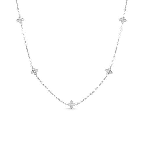 Love By the Inch Collection Diamond  Station Flower Necklace