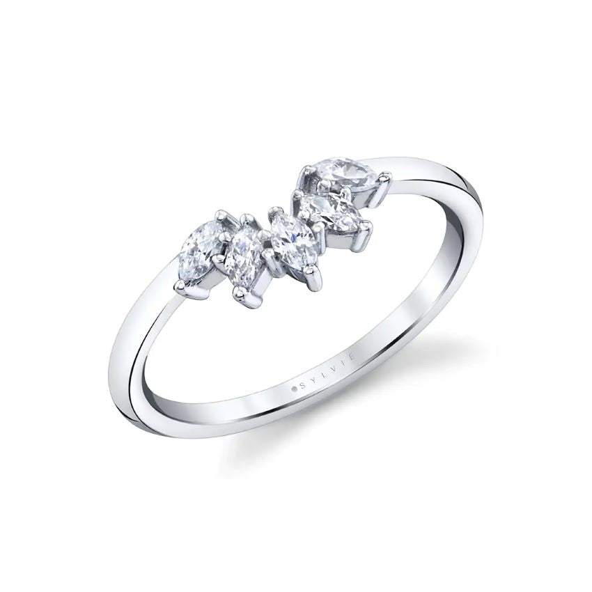 Marquise Cut Diamond Curved Band
