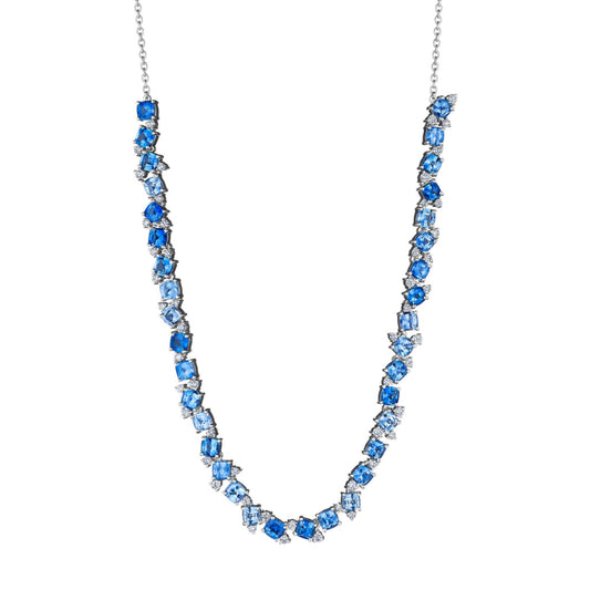 Confetti Collection Mixed Blue Sapphire Necklace
