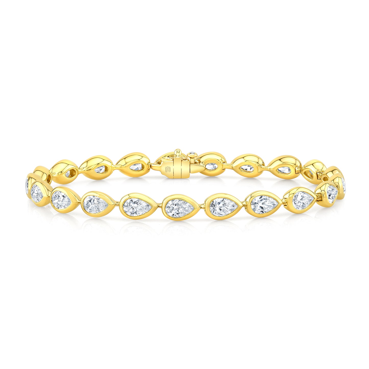 Pear Shape Bezel Set Diamond Line Bracelet