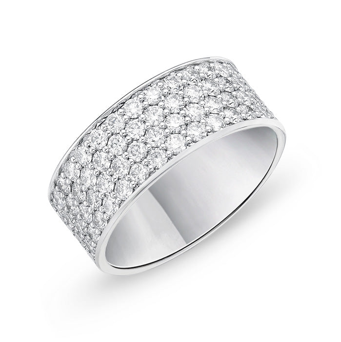 Pave Silk 4-Row Diamond Band