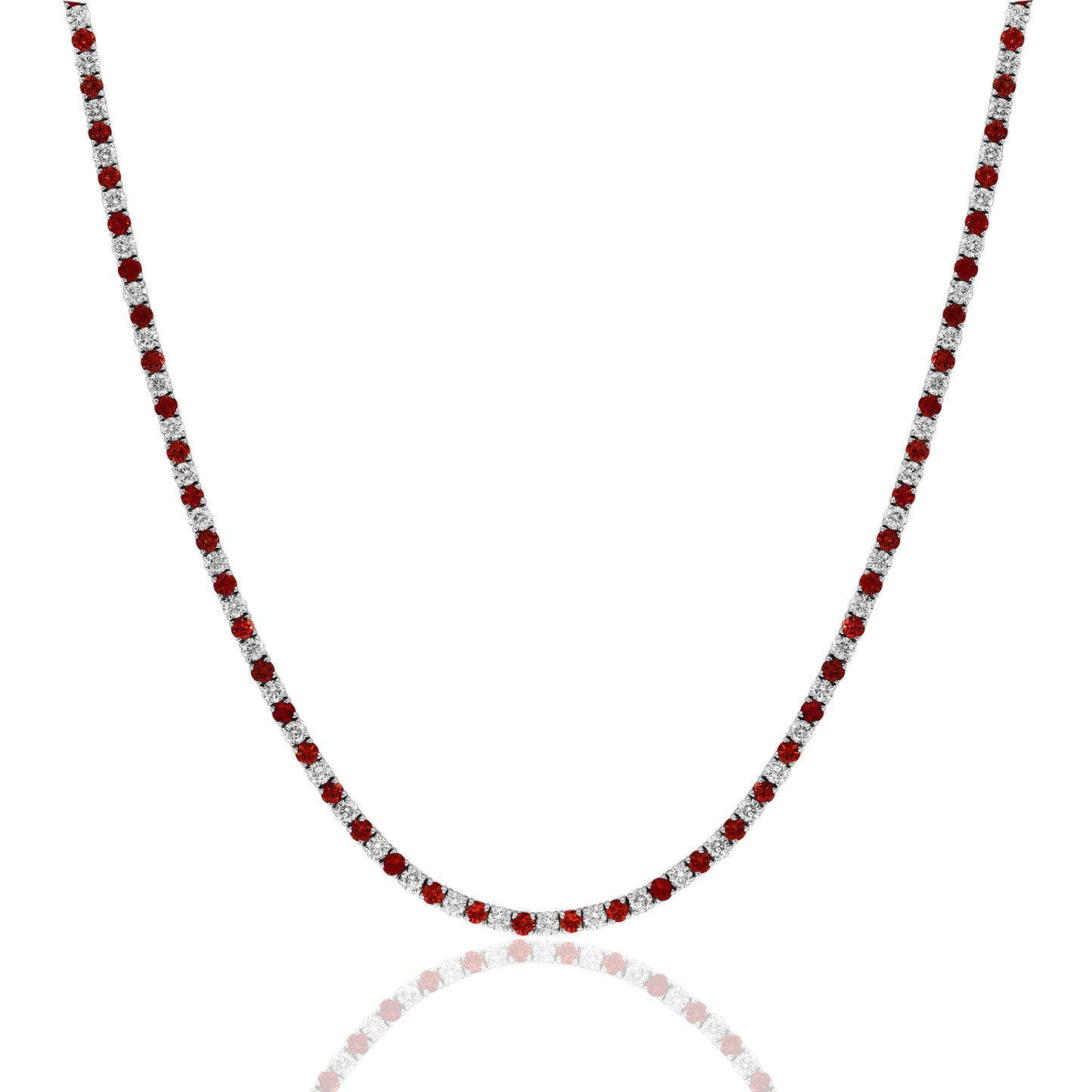 Ruby & Diamond Inline Necklace