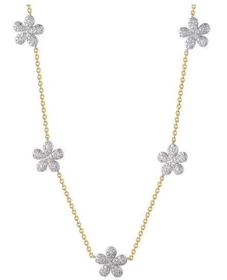Symphony Collection 5-Station Diamond Forget-Me-Not Necklace