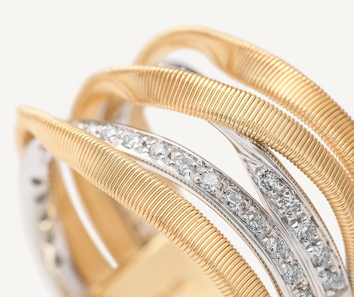 Marrakech Five-Band Coil Ring With Diamonds