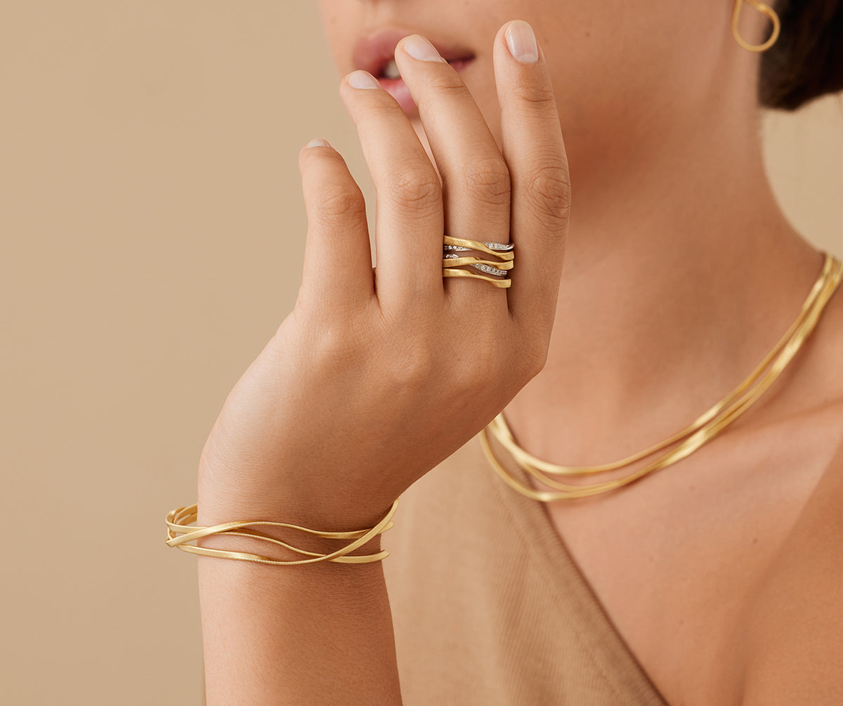 Marrakech Five-Band Coil Ring With Diamonds