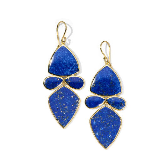 Polished Rock Candy Medium Mixed Shape Lapis Lazuli Earrings