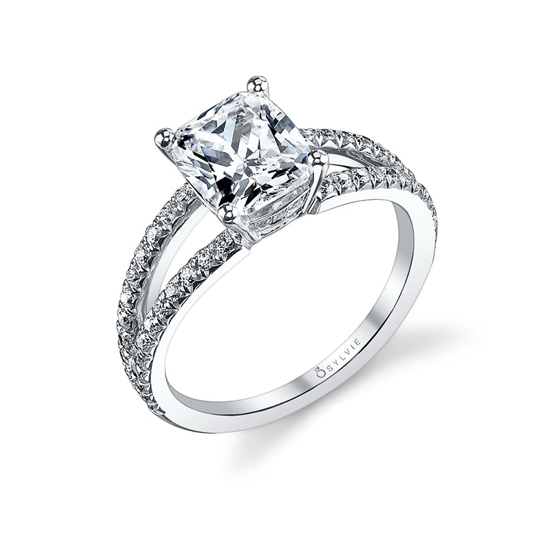 Marie Cushion Cut Split Shank Engagement Mounting