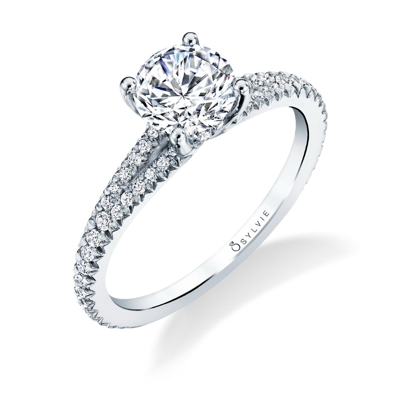 Romane Round Cut Diamond Split Shank Mounting