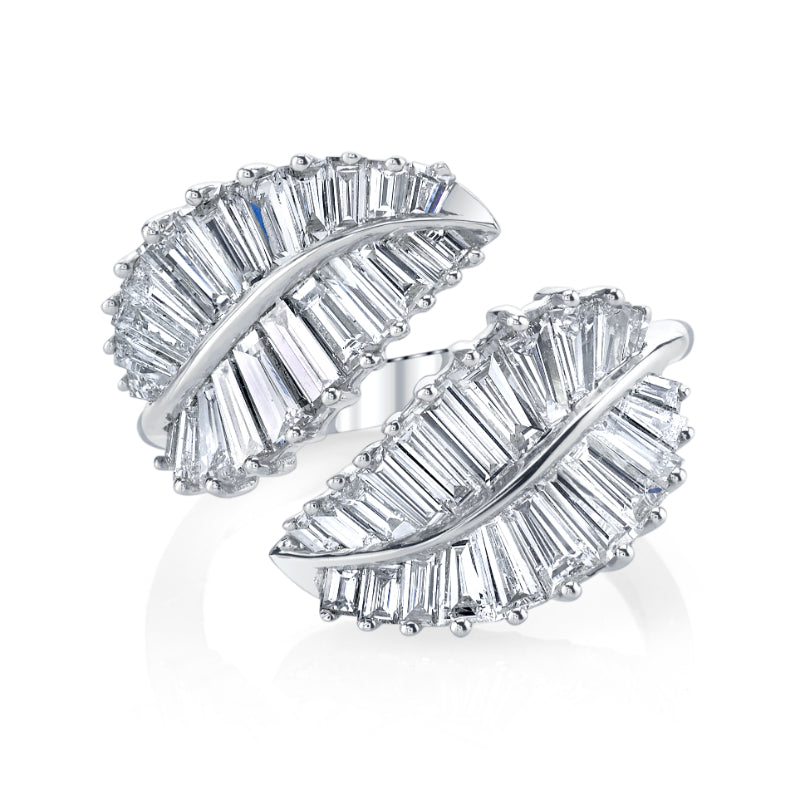 Large Diamond Palm Leaf Ring
