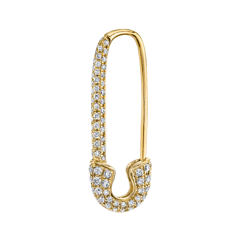 Diamond Safety Pin Earring