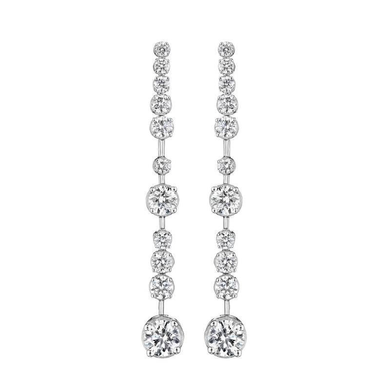 Wave Collection Diamond Dangle Earrings
