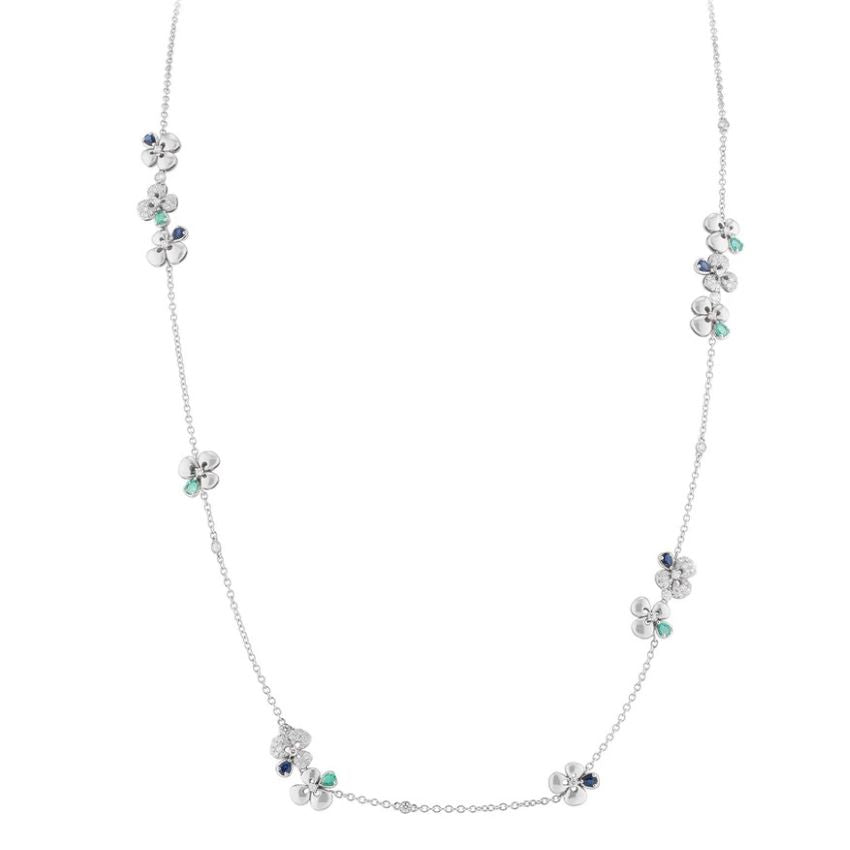 Ischia Collection Emerald, Sapphire & Diamond Station Necklace