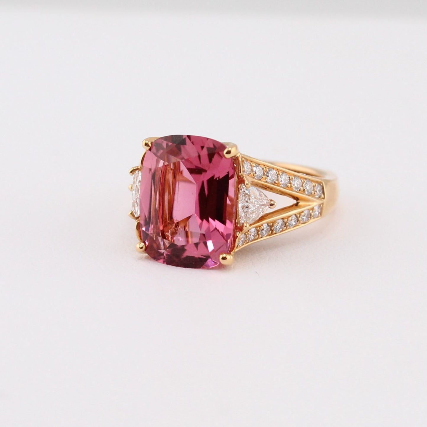 Pink Tourmaline and Diamond Ring
