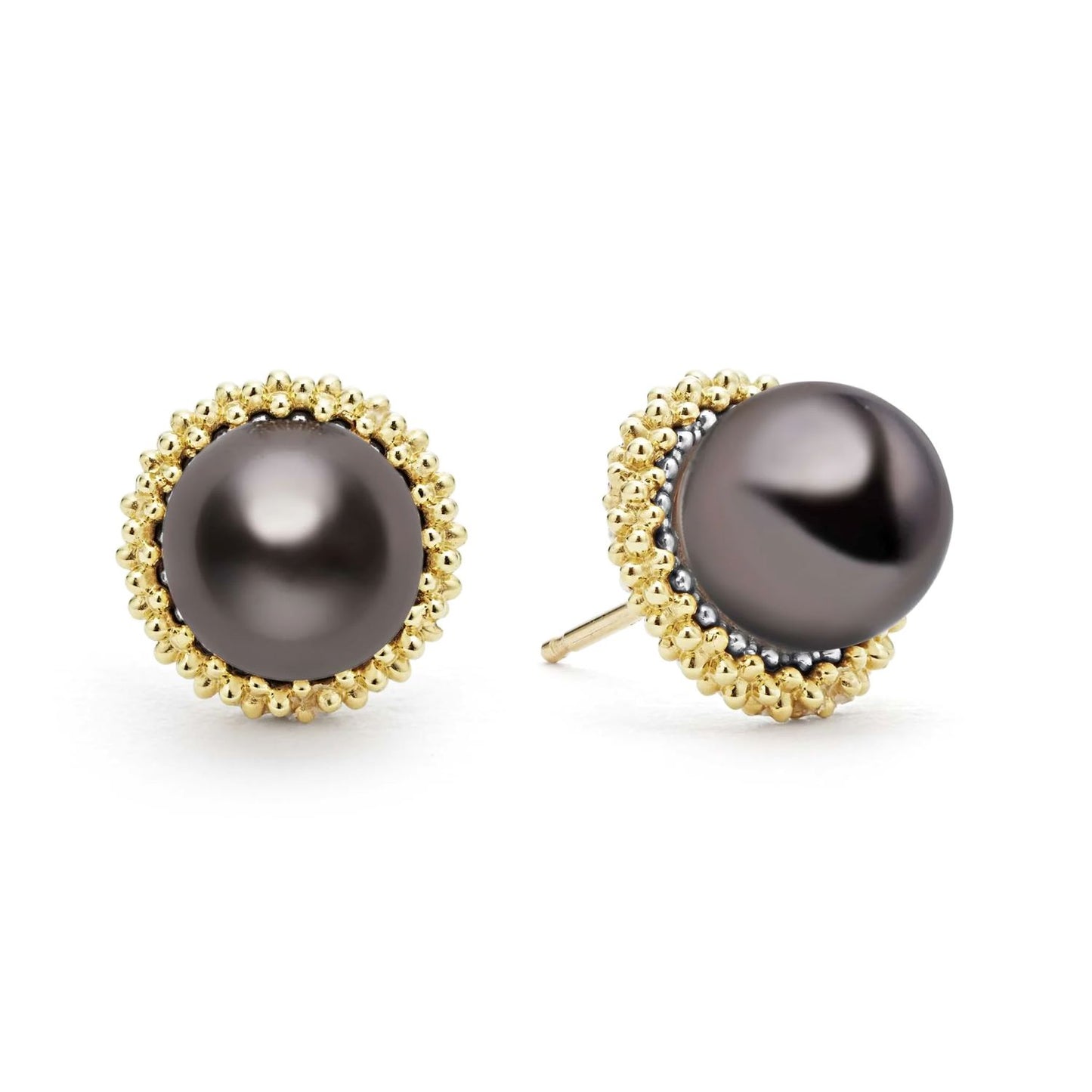 Luna Collection Black Tahitian Pearl Earrings