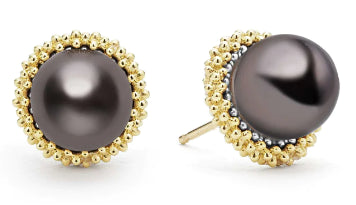 Luna Collection Black Tahitian Pearl Earrings