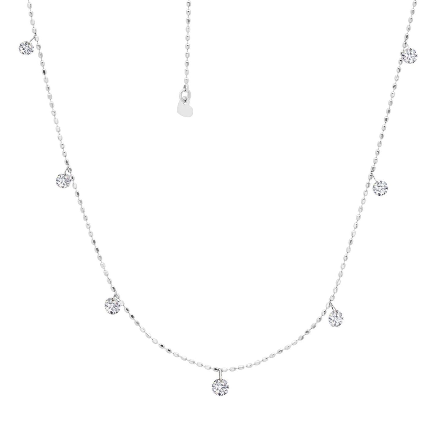 Floating Collection Diamond Dangle Station Necklace