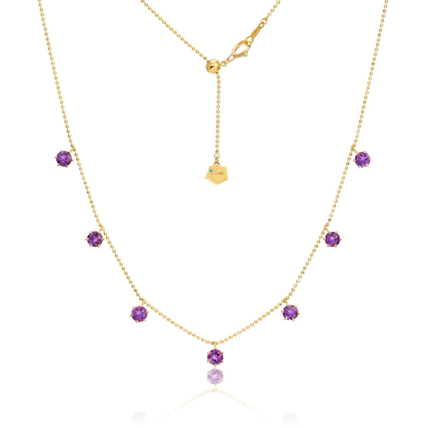 Floating Collection Gemstone Dangle Station Necklace