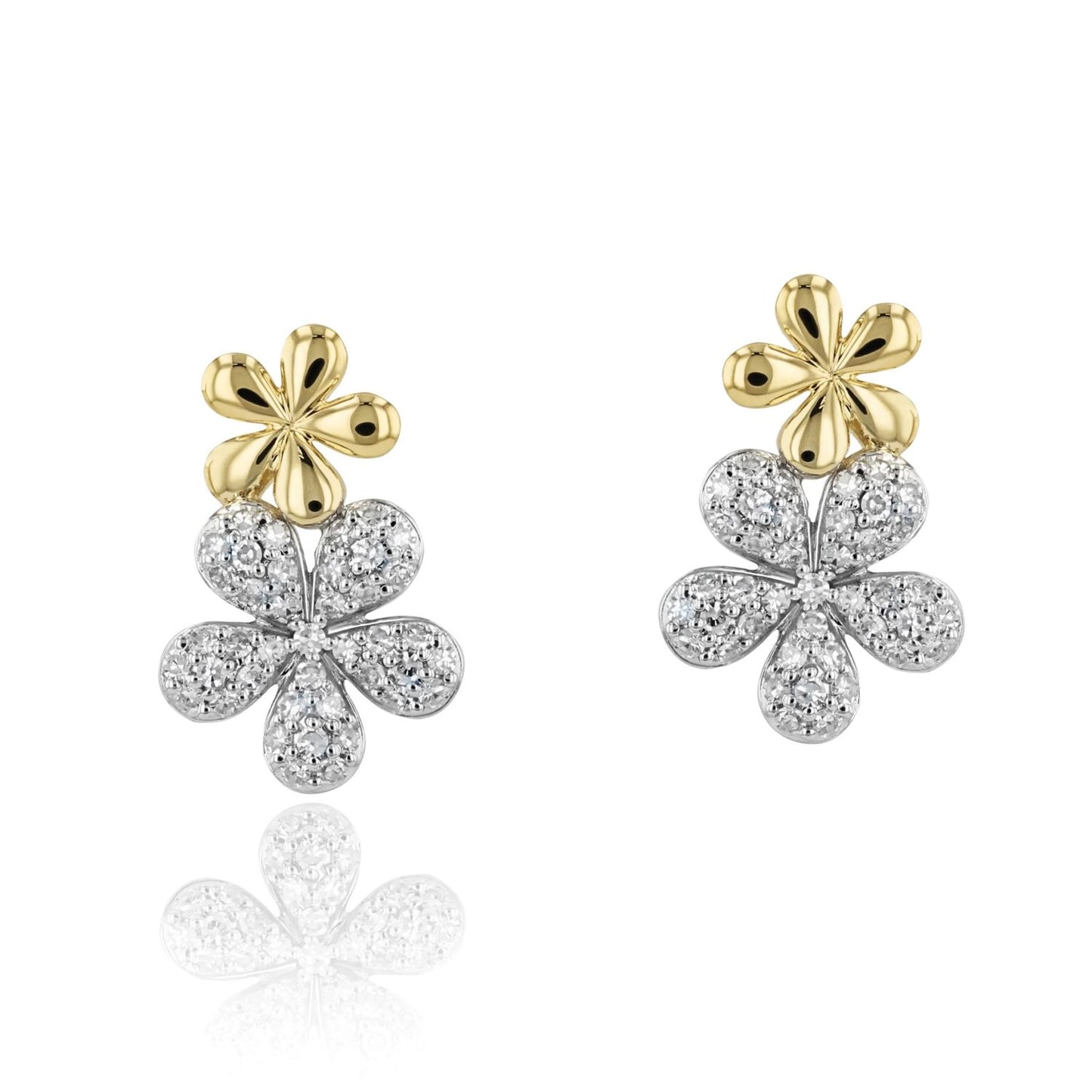 Symphony Collection Diamond Flower Stud Earrings