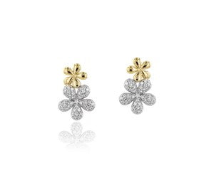 Symphony Collection Diamond Flower Stud Earrings