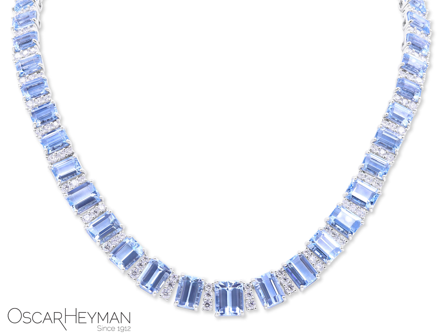 Platinum Aquamarine Diamond Necklace