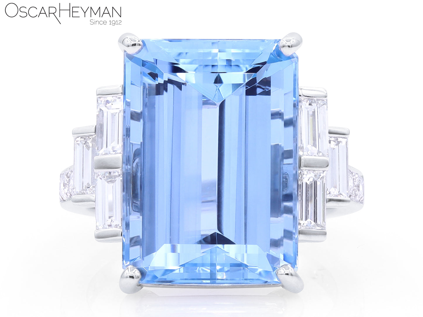 Platinum Certified Aquamarine Diamond Ring