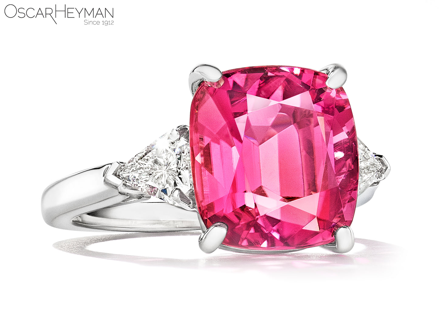 Platinum Certified Pink Tourmaline Diamond Ring