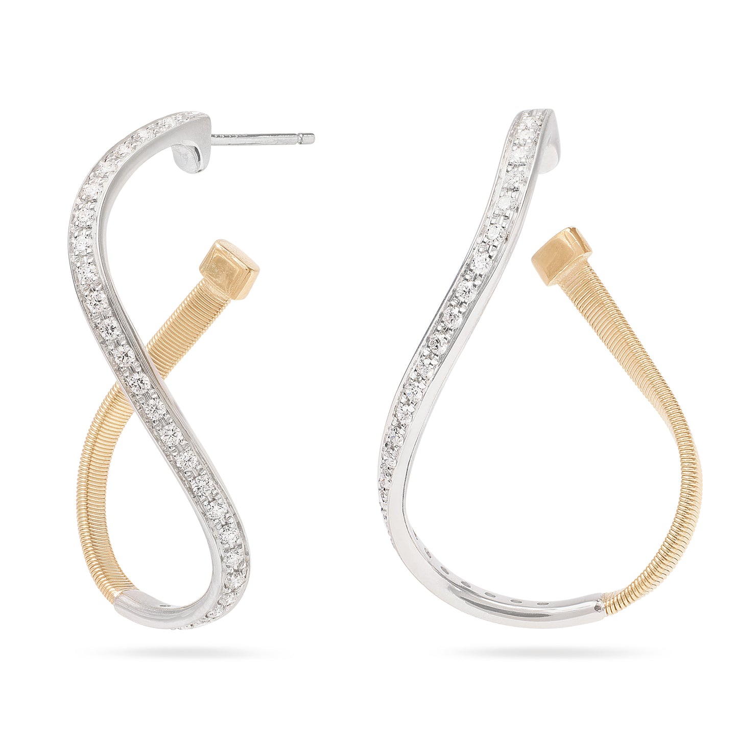 Marrakech Collection Twisted Coil Diamond Hoops