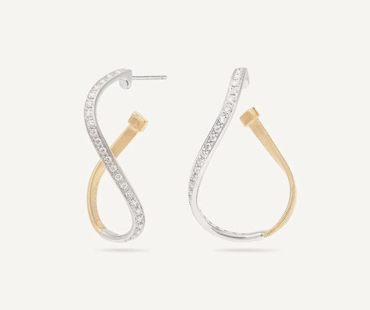 Marrakech Collection Twisted Coil Diamond Hoops